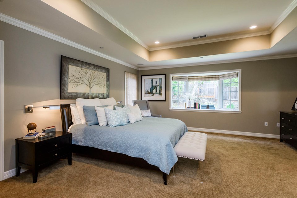 expansive and private master suite